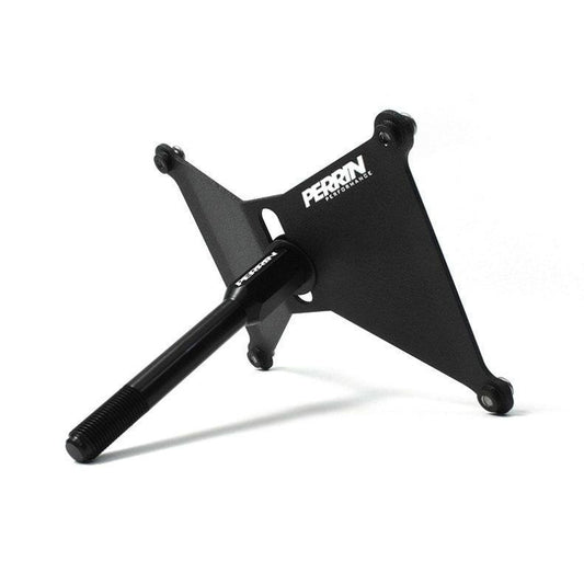 Perrin license plate holder for Subaru WRX/STI 2002-2007, JDMuscle brand, shown on vehicle front with mount and branding.
