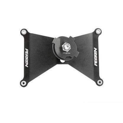 Perrin license plate holder for Subaru WRX/STI 2018-2021 with FMIC, black metal, sturdy design, fits front or rear license plates.