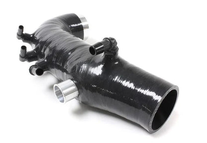 JDMuscle Perrin Turbo Inlet Hose for 2008-2014 Subaru WRX, black silicone turbo inlet pipe with clamps, performance upgrade.