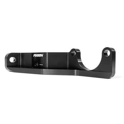 Black PERRIN Pitch Stop Mount Brace for 2015-2021 Subaru WRX/STI, engine mount upgrade from JDMuscle, enhances engine stability.