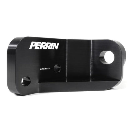 Black Perrin Pitch Stop Mount Brace for 2015-2021 Subaru WRX and STI engine mounts, designed for improved engine stability.