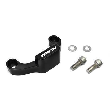 Black anodized PERRIN shifter stop for 2018-2019 Subaru WRX short throw shifter, enhancing shift precision and performance.