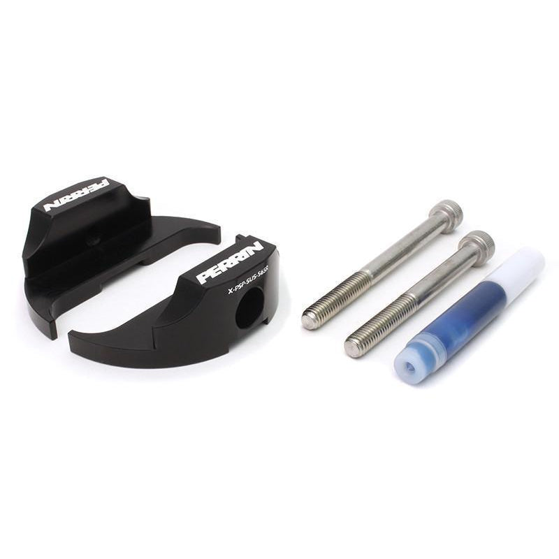 JDMuscle Perrin Steering Dampener Lockdown Kit with steering rack bushings for Subaru WRX 2007-2025 and Legacy GT 2010-2012.