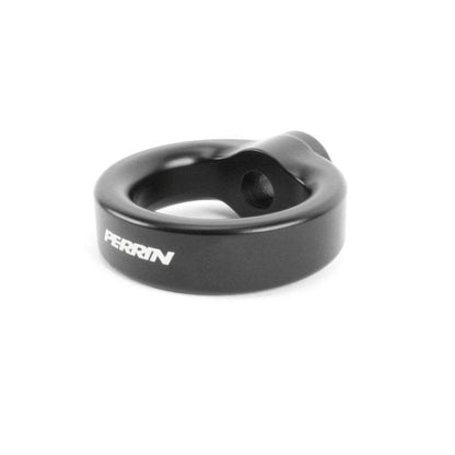JDMuscle Perrin Subaru WRX STI tow hook upgrade kit in flat black, compatible with WRX, STI, BRZ, and Toyota 86 models.
