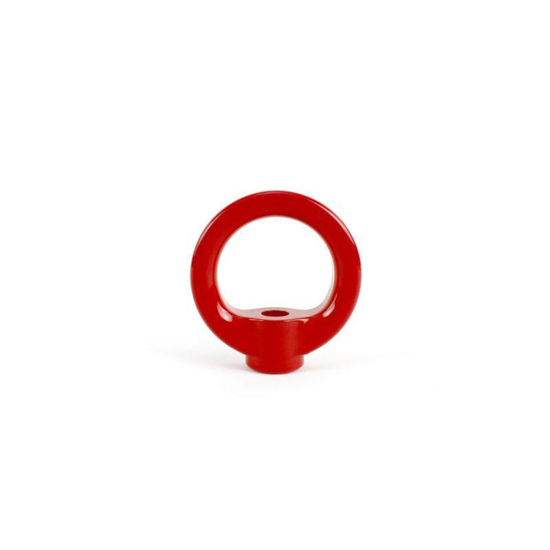Red Perrin tow hook upgrade kit for Subaru WRX, STI, BRZ, and Toyota 86, featuring JDMuscle branding and durable construction.