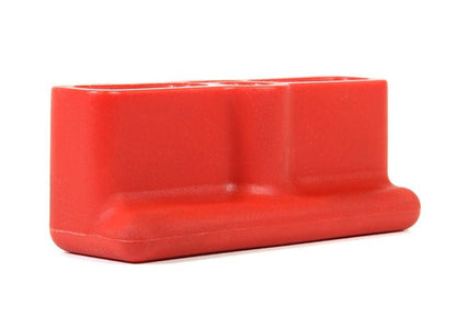 Red Perrin trunk handle knob for 2008-2021 Subaru WRX and STI, JDMuscle aftermarket car interior accessory.