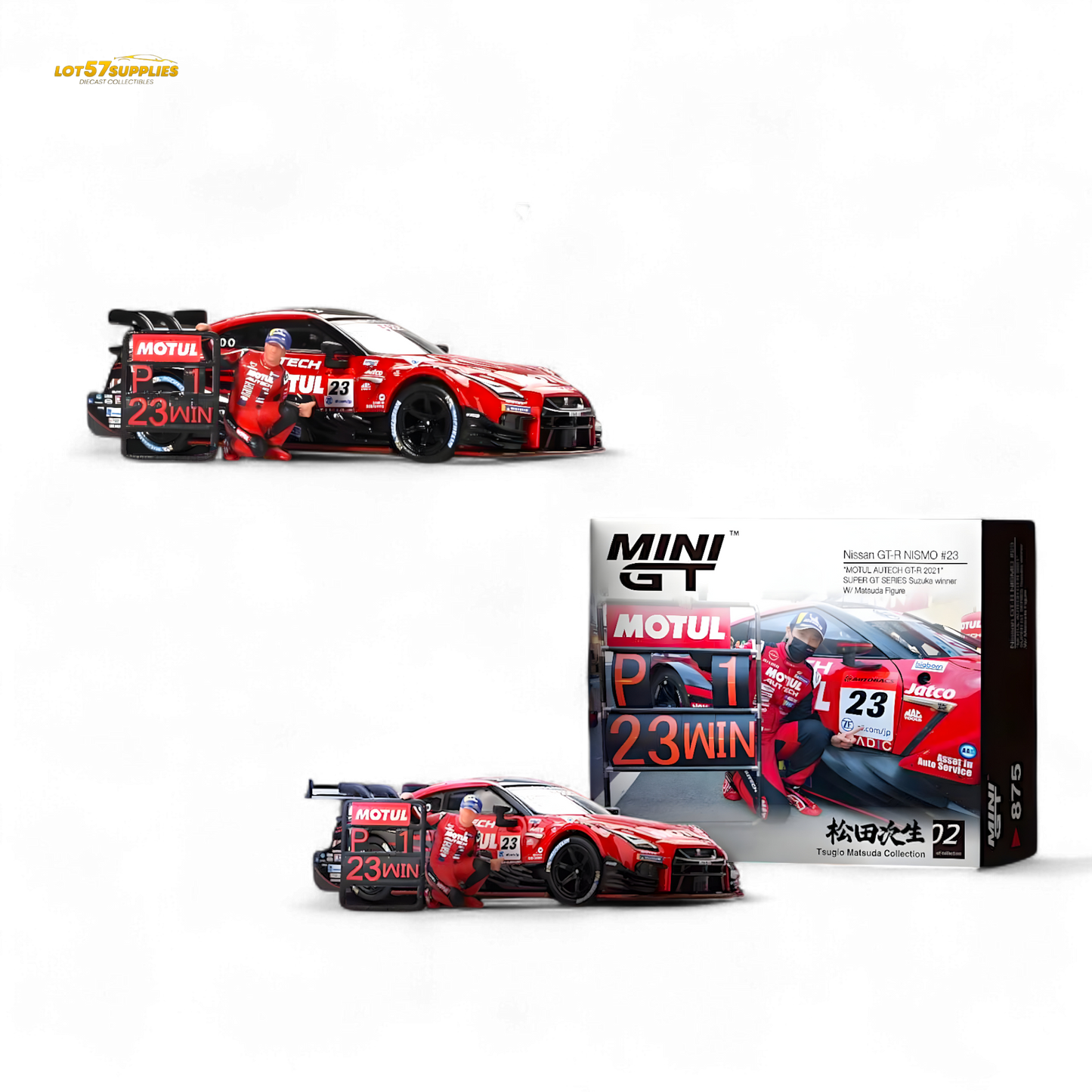 Mini-GT Nissan GT-R Nismo #23 Motul Autech 2021 1:64 - Evergreen Kings