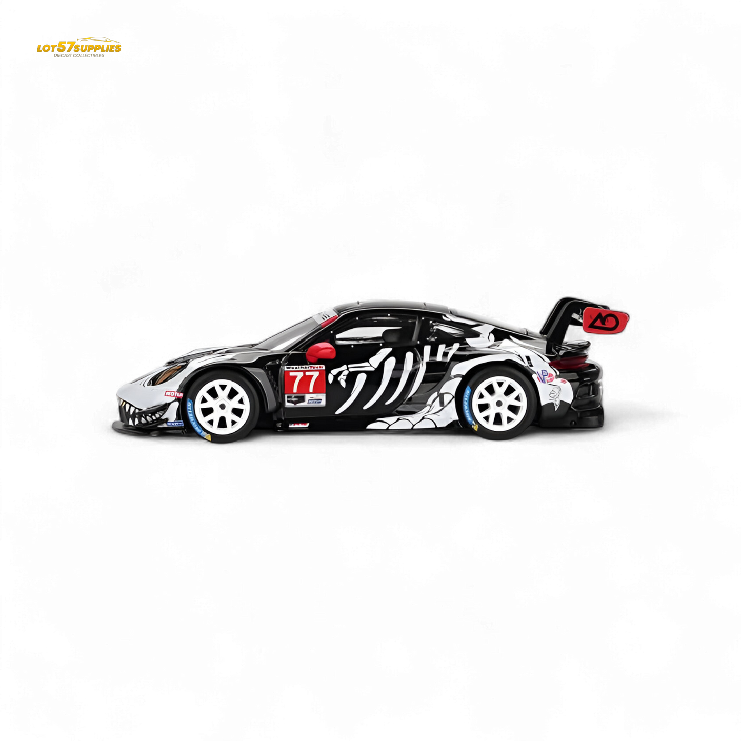 MiniGT Porsche 911 GT3 R Skeleton diecast car in 1:64 scale, detailed model with skeleton design, by Lot57Supplies Diecast Shop