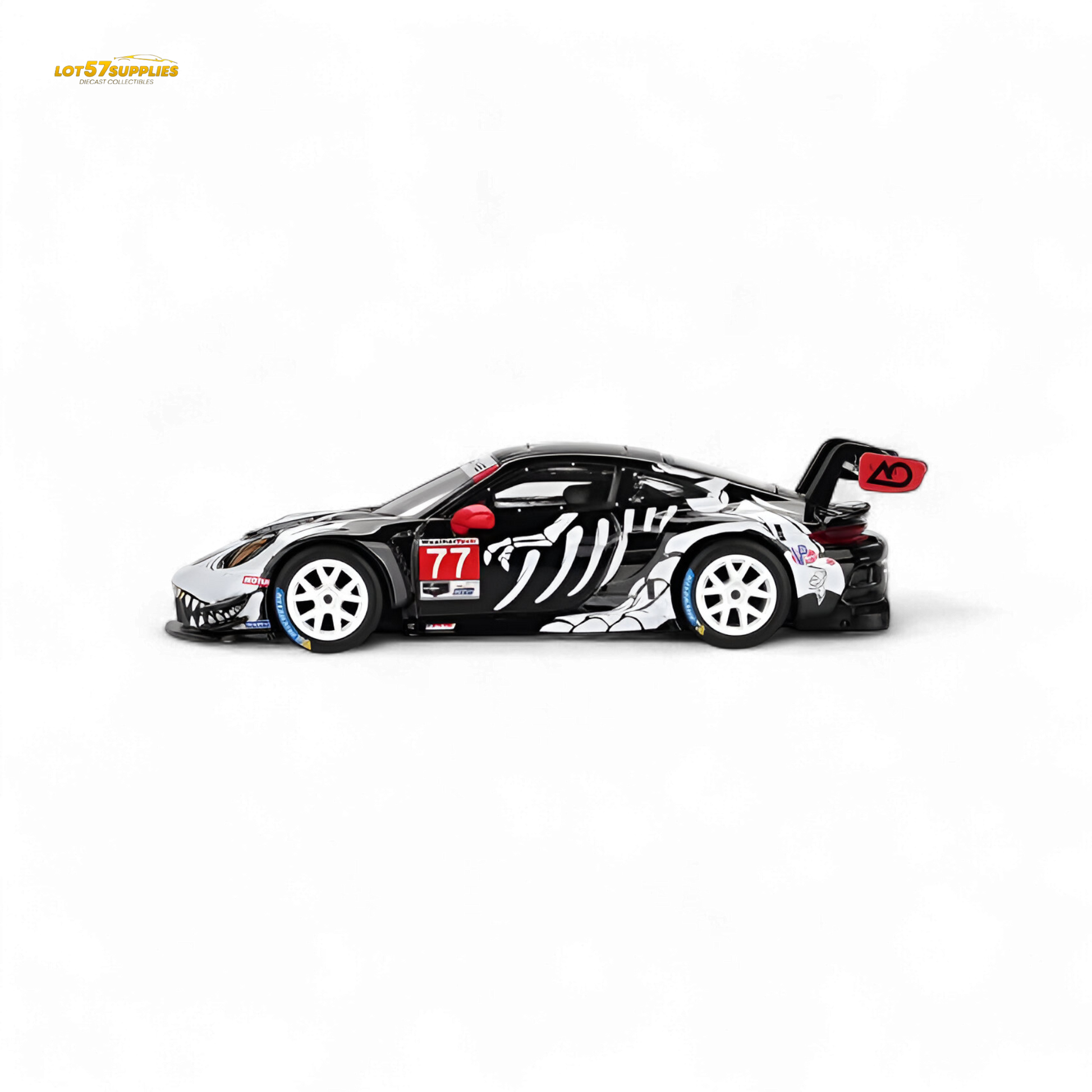 MiniGT Porsche 911 GT3 R Skeleton diecast car in 1:64 scale, detailed model with skeleton design, by Lot57Supplies Diecast Shop