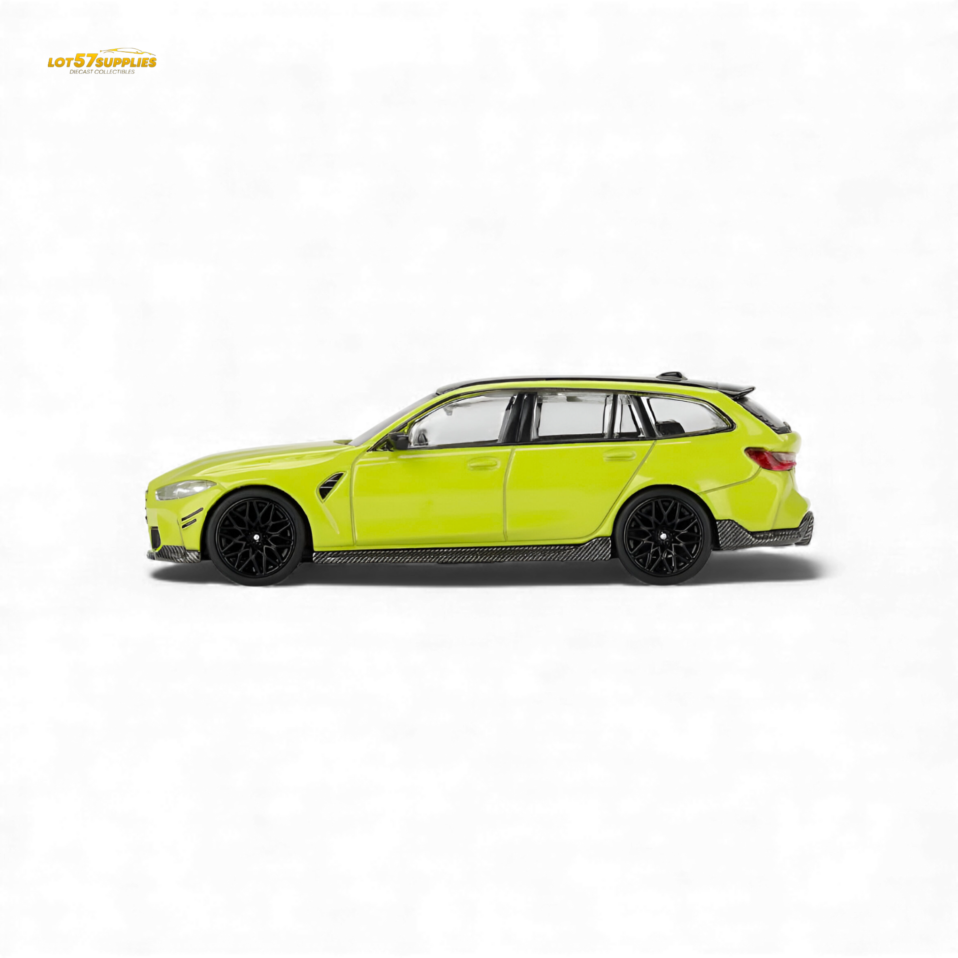 Mini GT BMW M3 M Performance Touring diecast model in 1:64 scale, detailed miniature car showcasing BMW design.