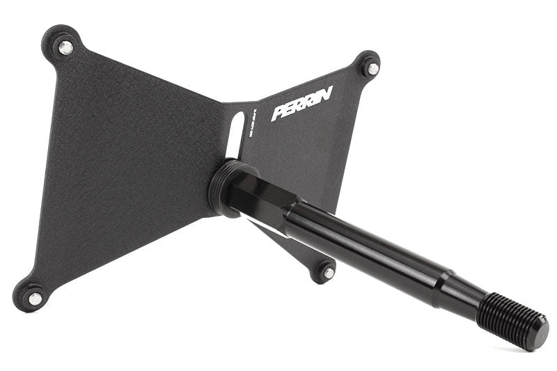 JDMuscle Perrin front license plate holder for 2022-2025 Subaru WRX, relocation kit with sleek metal bracket and mounting hardware.