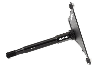 JDMuscle Perrin front license plate holder and relocation kit for 2022-2025 Subaru WRX, with black metal mounting plate and brackets.
