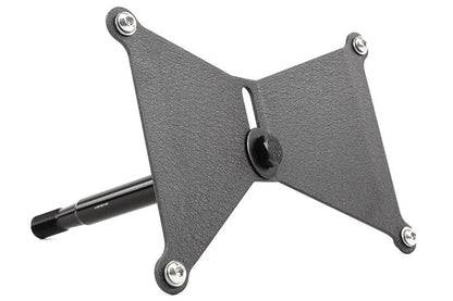 JDMuscle Perrin front license plate holder and relocation kit for 2022-2025 Subaru WRX, showing the black metal plate bracket.
