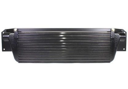 Black Perrin front mount intercooler core for Subaru WRX/STI 2008-2014, showing the sleek black finish and core details.