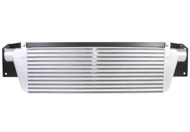 JDMuscle Perrin front mount intercooler core for Subaru WRX/STI 2008-2014, black and silver, showing the core and fins.
