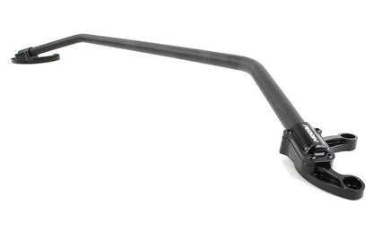 Black Perrin strut tower bar with billet feet for 2022-2025 Subaru WRX, JDMuscle performance suspension part.