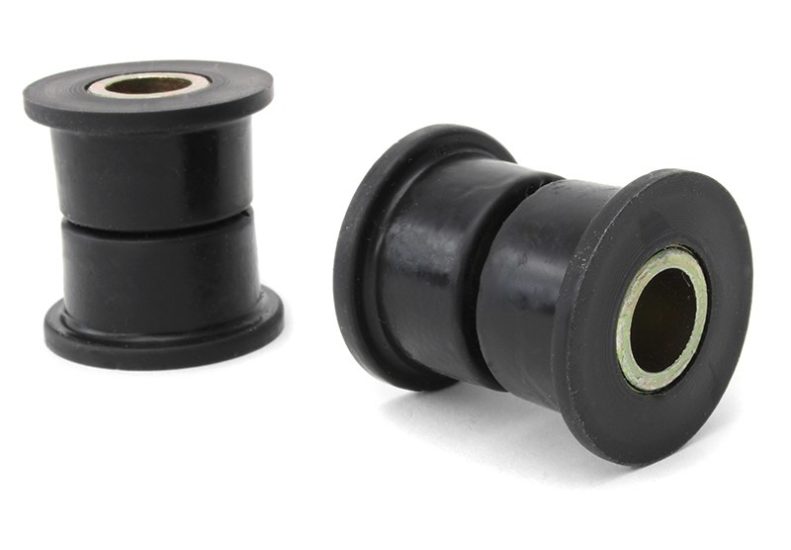JDMuscle Perrin steering rack bushings for 2005-2021 Subaru WRX and STI, showing rubber bushings and metal mounting components.