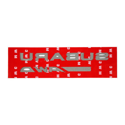 JDMuscle Racing Art AWD trunk emblem with gel carbon fiber finish, designed for Subaru vehicles.