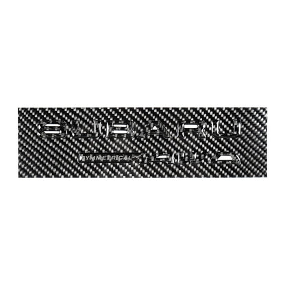 JDMuscle Racing Art AWD trunk emblem in gel carbon fiber for Subaru, showcasing sleek, textured automotive ornament design.