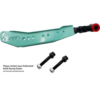 BLOX Racing rear lower control arms for Toyota 86, Subaru BRZ, Scion FR-S, WRX, and STI suspension components.