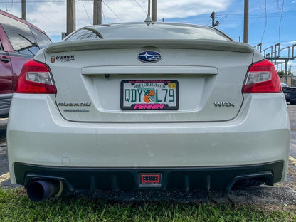 Red facelift 1.5 tail light overlays for 2015-2021 Subaru WRX STI taillights, designed by StickerFab.