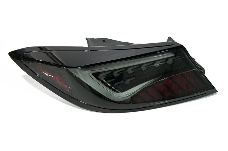 OLM Scythe LED tail lights in smoke and white for 2022+ Subaru BRZ and Toyota GR86