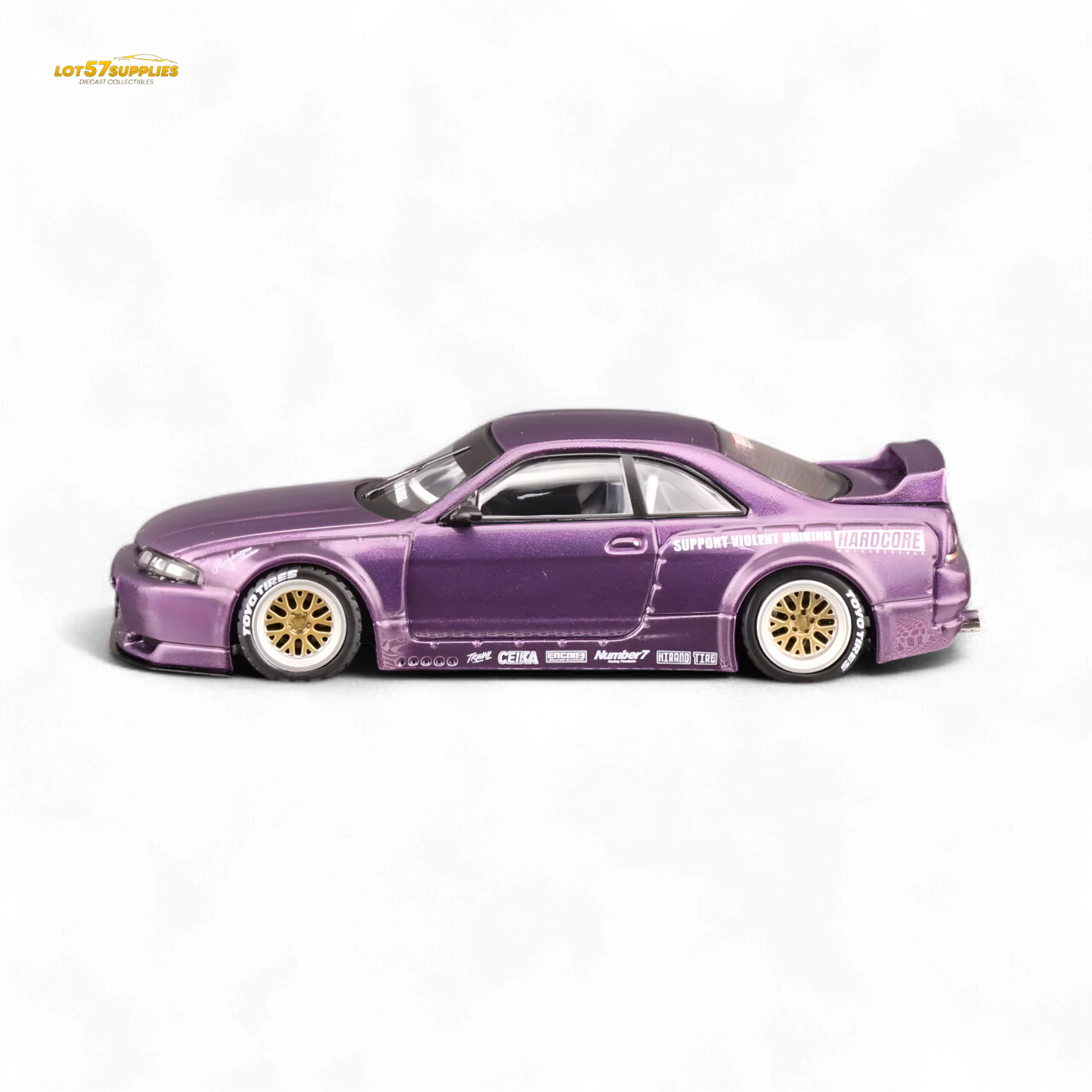 Inno64 Nissan Skyline GT-R R33 Pandem Rocket Bunny Purple 1:64 - Evergreen Kings