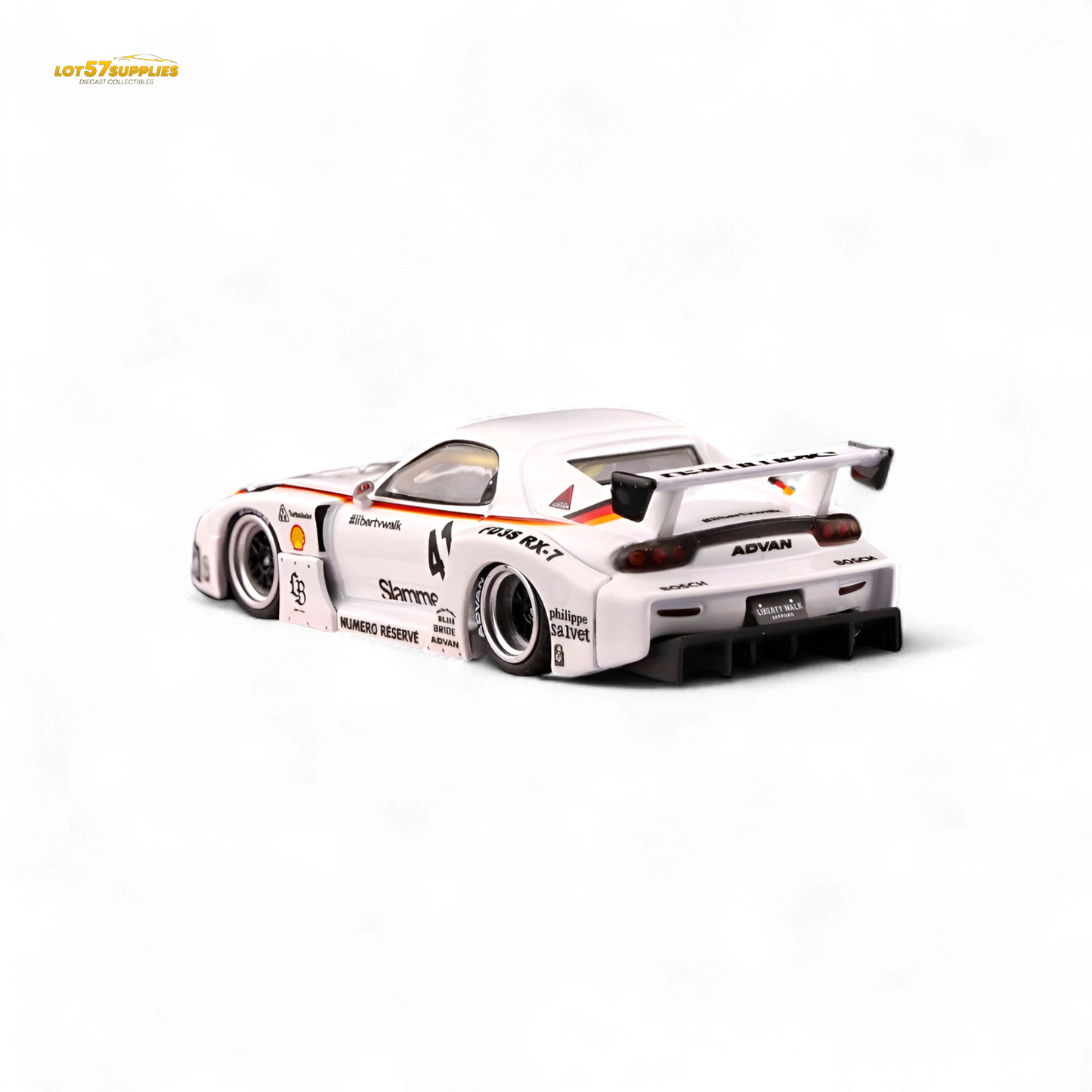 Inno64 Mazda RX-7 LBWK White 1:64 - Evergreen Kings