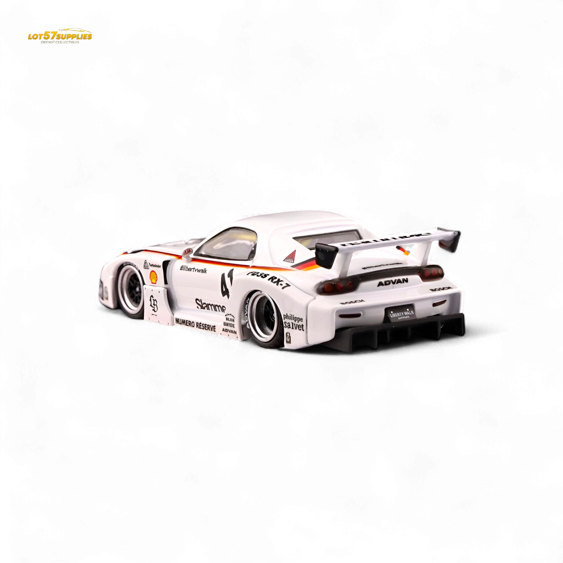 Inno64 Mazda RX-7 LBWK White 1:64 - Evergreen Kings