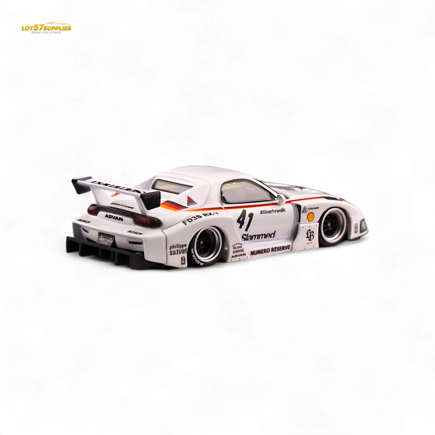Inno64 Mazda RX-7 LBWK White 1:64 - Evergreen Kings