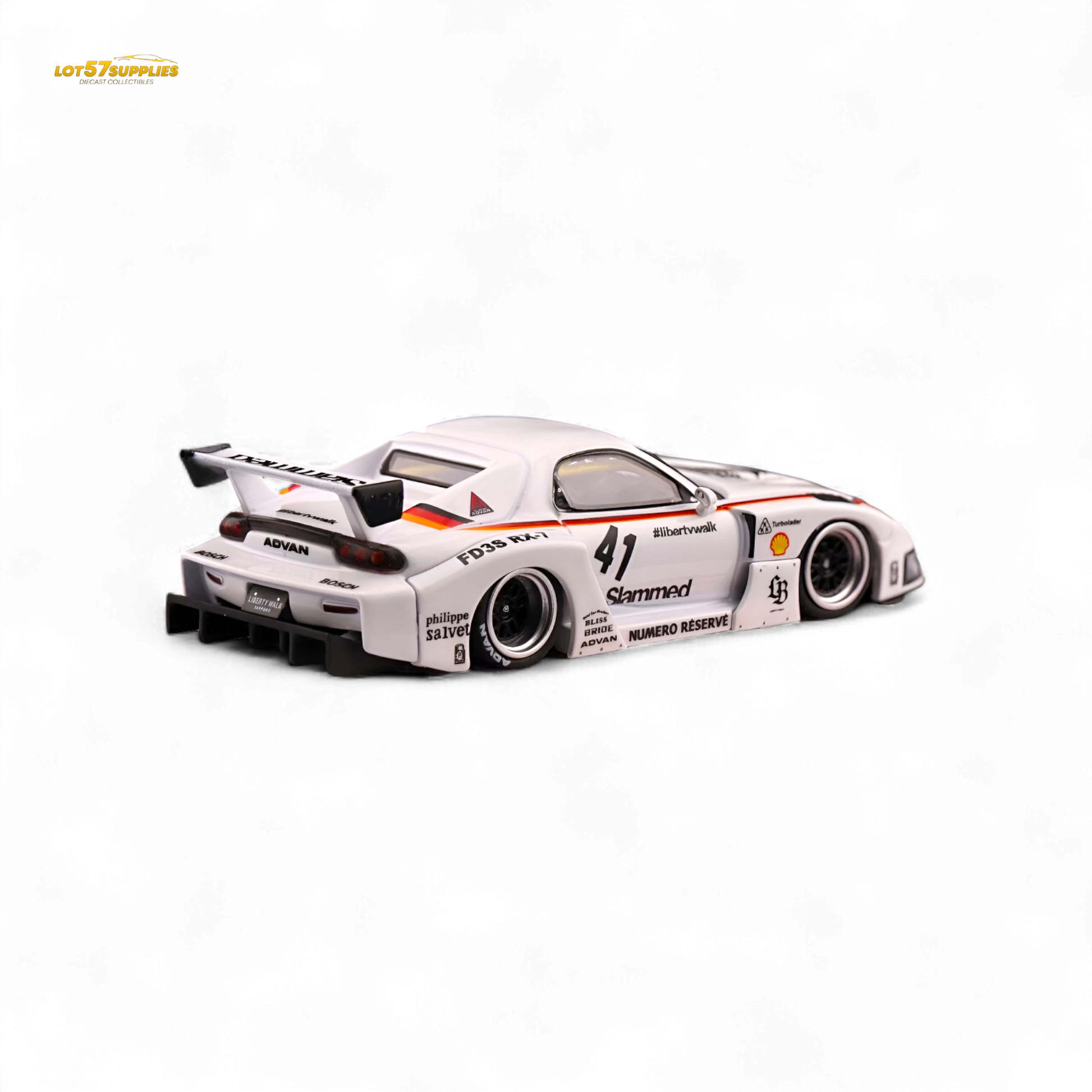 Inno64 Mazda RX-7 LBWK White 1:64 - Evergreen Kings