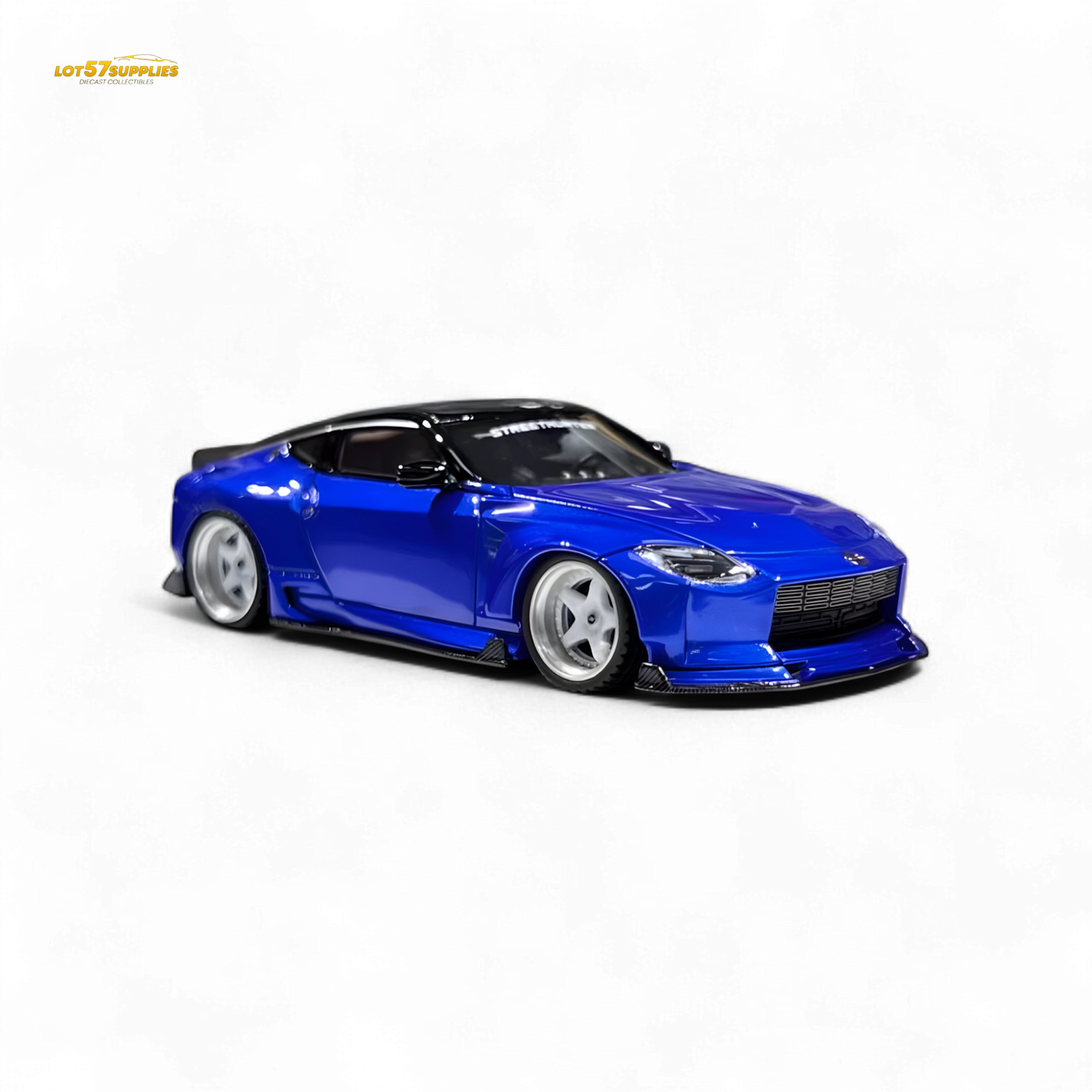 Nissan 400Z Candy Blue 1:64 resin diecast model car, detailed miniature replica of the Nissan 400Z.