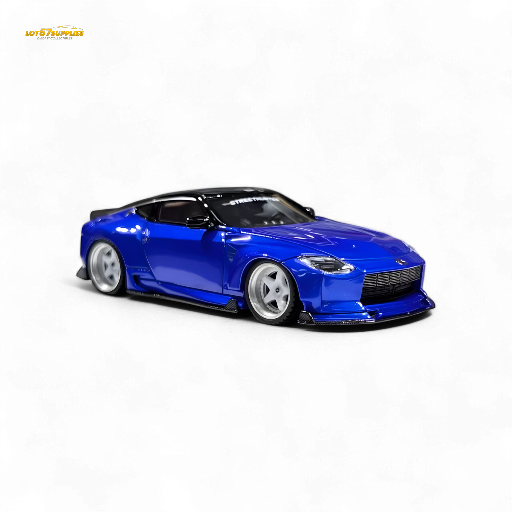 Nissan 400Z Candy Blue 1:64 resin diecast model car, detailed miniature replica of the Nissan 400Z.