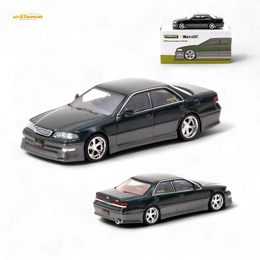 Tarmac Works VERTEX Toyota Mark II JZX100 Dark Green Metallic 1:64 - Evergreen Kings