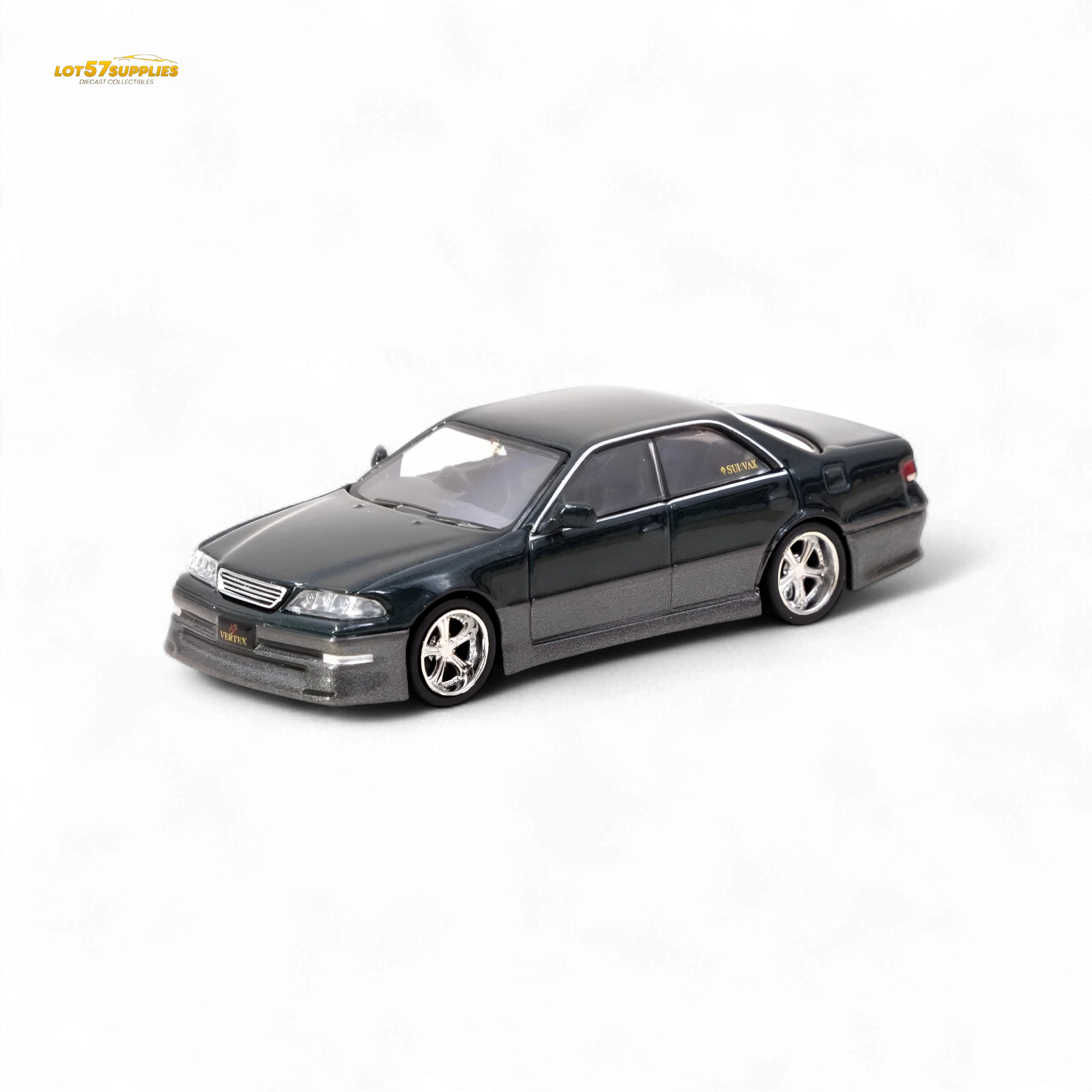 Tarmac Works VERTEX Toyota Mark II JZX100 Dark Green Metallic 1:64 - Evergreen Kings