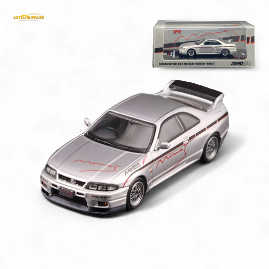 Inno64 Nissan Skyline GT-R R33 "Tuned by Mine's" Silver 1:64 - Evergreen Kings
