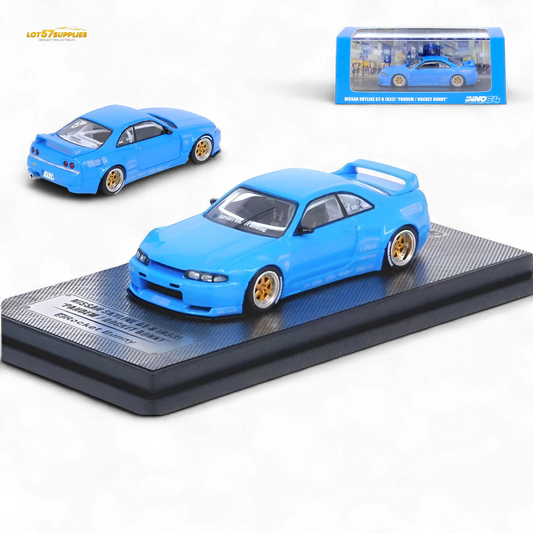 Inno64 Nissan Skyline GT-R R33 Pandem Rocket Bunny Blue 1:64 - Evergreen Kings