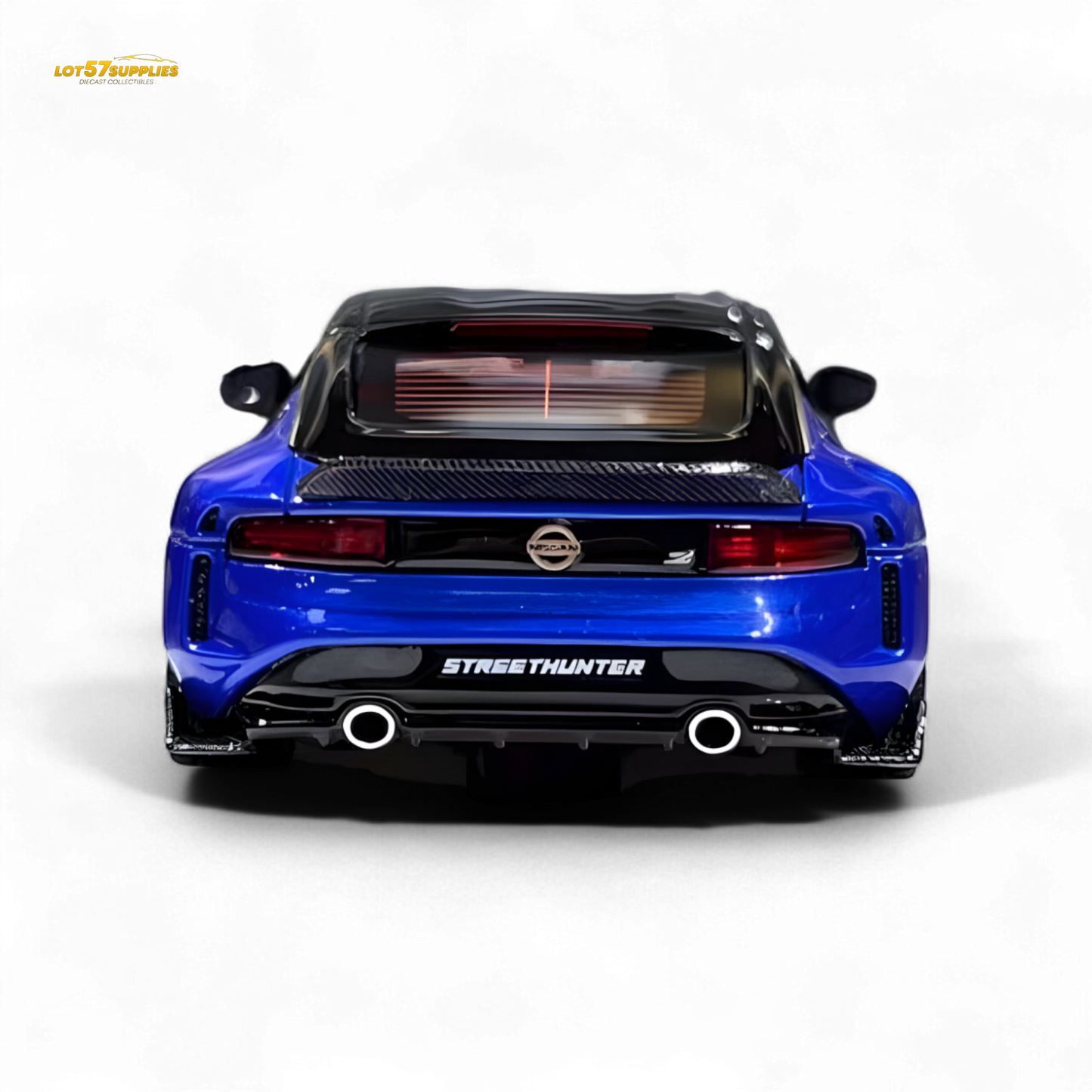 Candy blue 1:64 Nissan 400Z resin model car by Lot57Supplies Diecast Shop, detailed miniature collectible with realistic features.