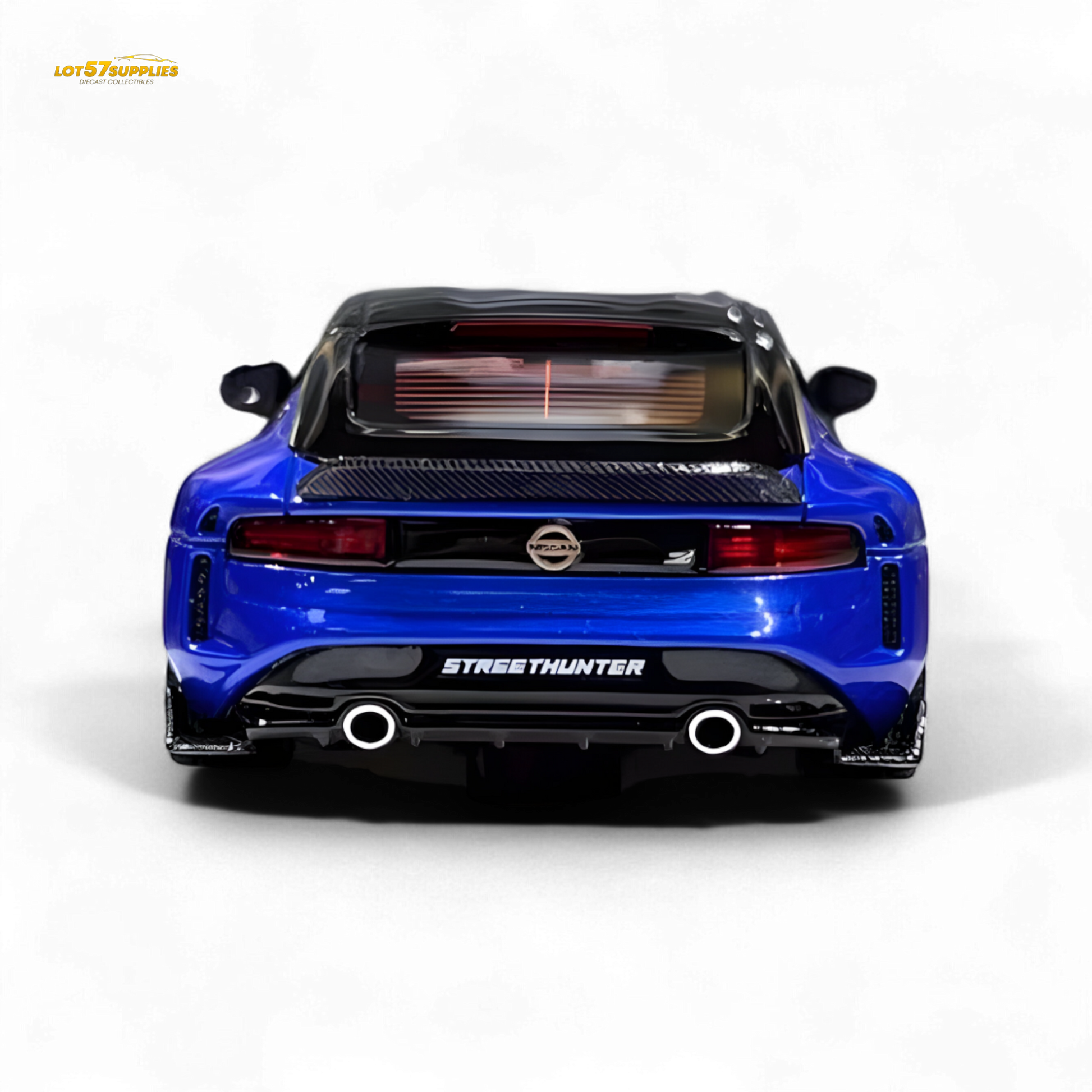 Candy blue 1:64 Nissan 400Z resin model car by Lot57Supplies Diecast Shop, detailed miniature collectible with realistic features.