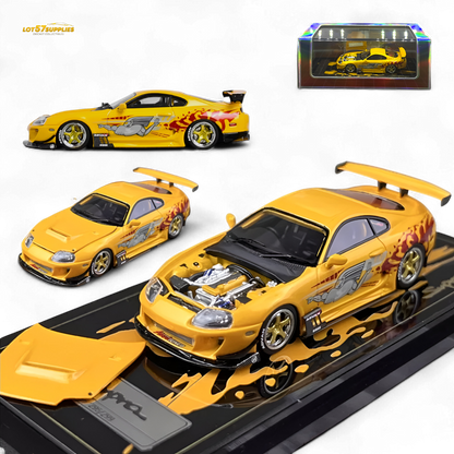 Diecast Toyota Supra JZA80 model by Lot57Supplies, tribute to Paul Walker, 1:64 scale, detailed miniature car.