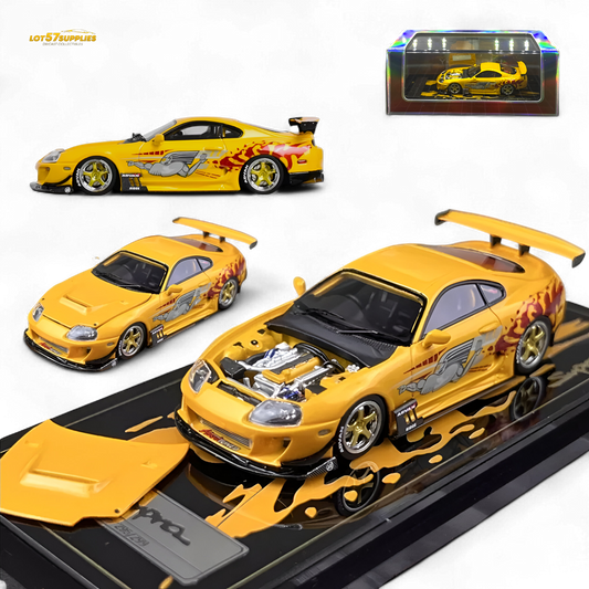 Diecast Toyota Supra JZA80 model by Lot57Supplies, tribute to Paul Walker, 1:64 scale, detailed miniature car.