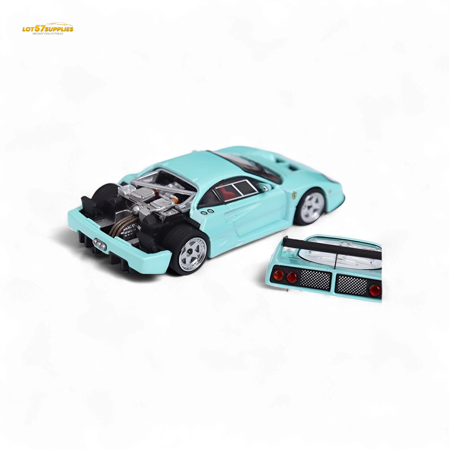 Stance Hunters Ferrari F40 LM Light Aqua Green 1:64 - Evergreen Kings