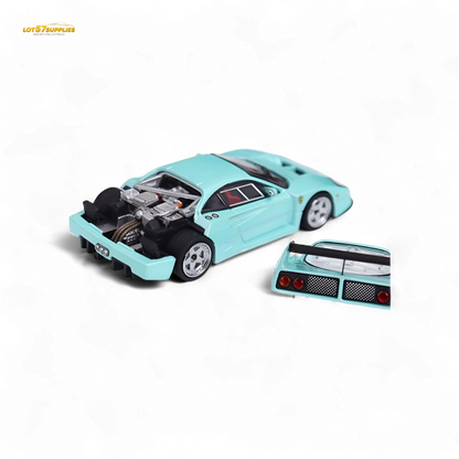 Stance Hunters Ferrari F40 LM Light Aqua Green 1:64 - Evergreen Kings