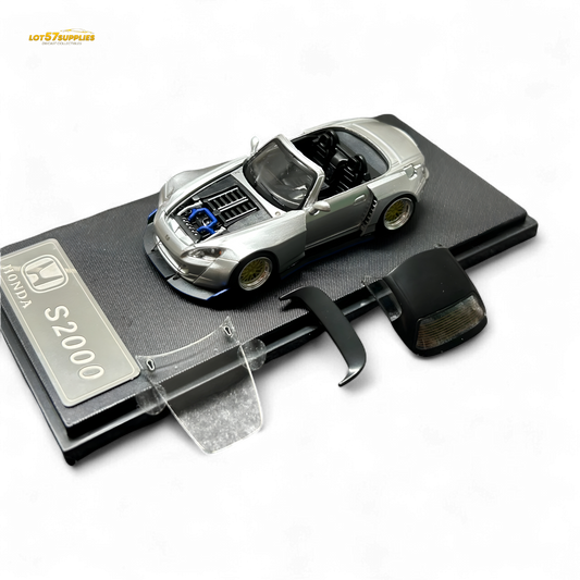 Rhino Model Honda S2000 Wide-Body Roadster Silver 1:64 - Evergreen Kings