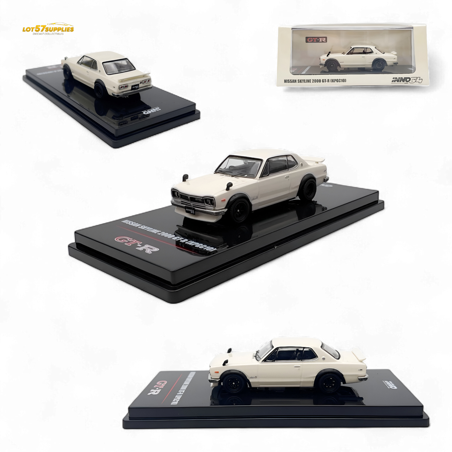 Inno64 Nissan Skyline 2000 GT-R KPGC10 White 1:64 - Evergreen Kings
