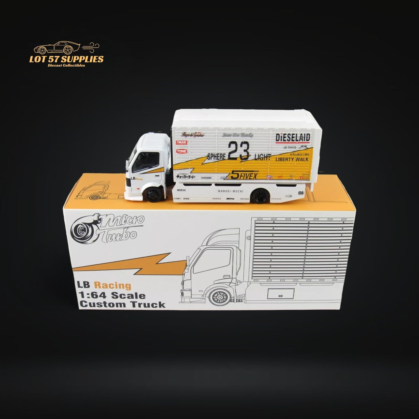 Hino 300 LBWK MicroTurbo Hino diecast truck silhouette lighting model in 1:64 scale by Lot57Supplies Diecast Shop