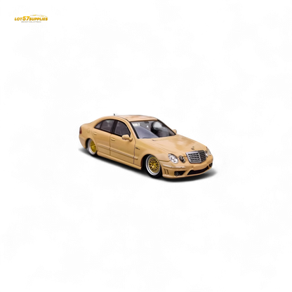 Desert yellow Mercedes-Benz E63 AMG W211 diecast model car, 1:64 scale, detailed replica from Lot57Supplies Diecast Shop