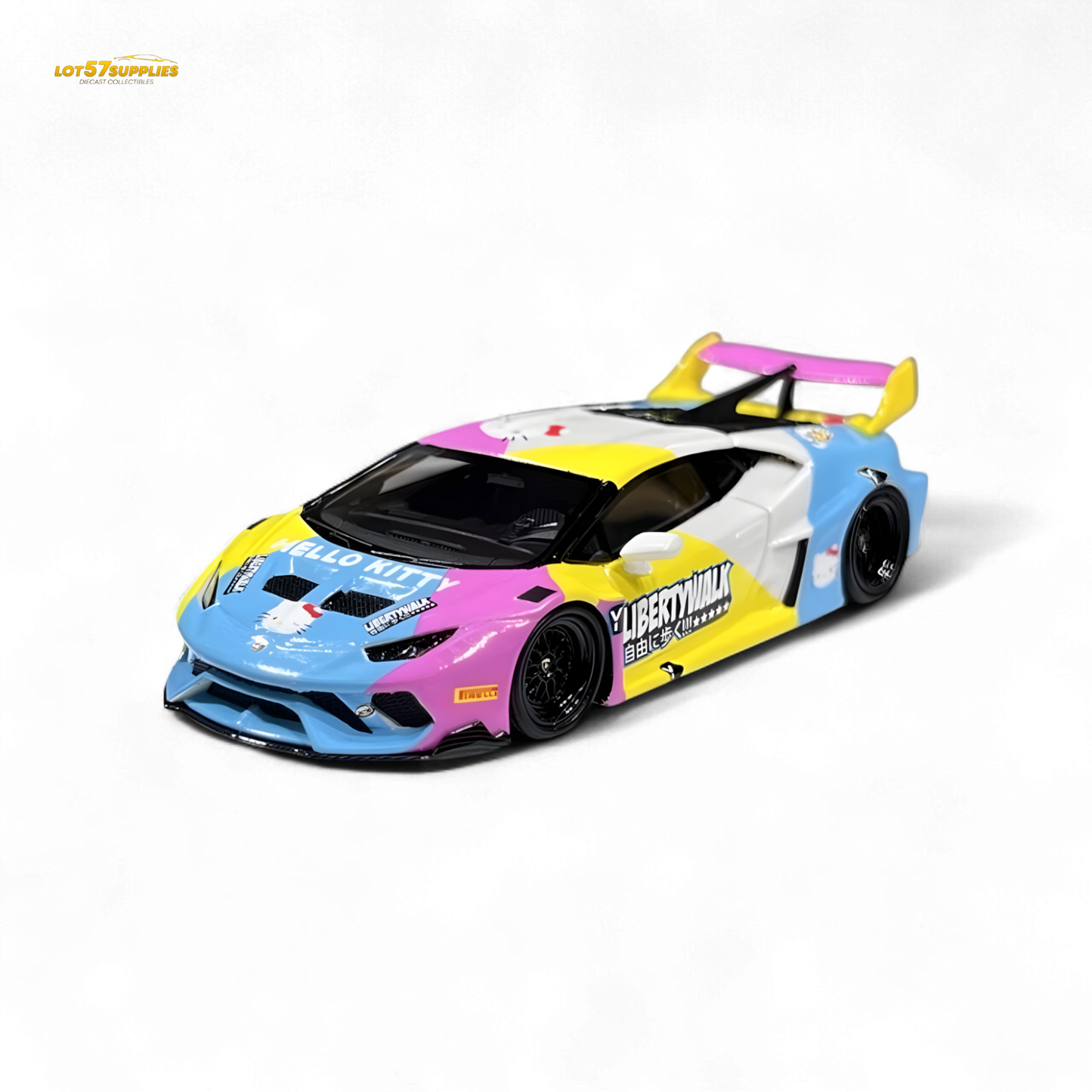 Lamborghini Huracan LP610-4 diecast model by Lot57Supplies, widebody resin 1:64 scale, detailed orange car with black accents
