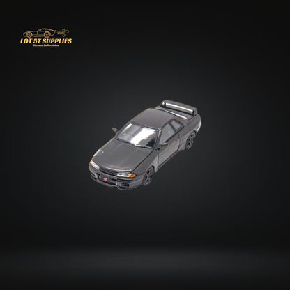 Nissan Skyline R32 Nismo S-Tune diecast model car by Lot57Supplies, detailed 1:64 scale collectible with black and red accents.
