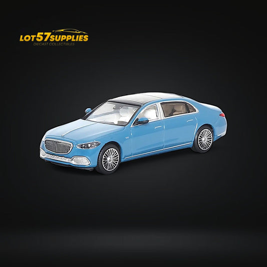 AR BOX 2021 Mercedes-Benz Maybach W223 Blue 1:64 - Evergreen Kings